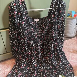 Motherhood Maternity Black Floral Blouse